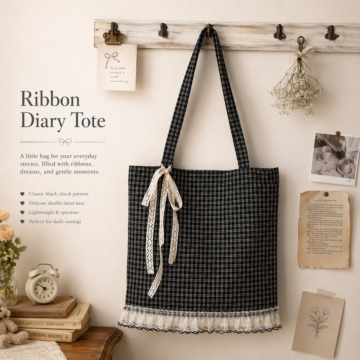 Ribbon Diary Tote