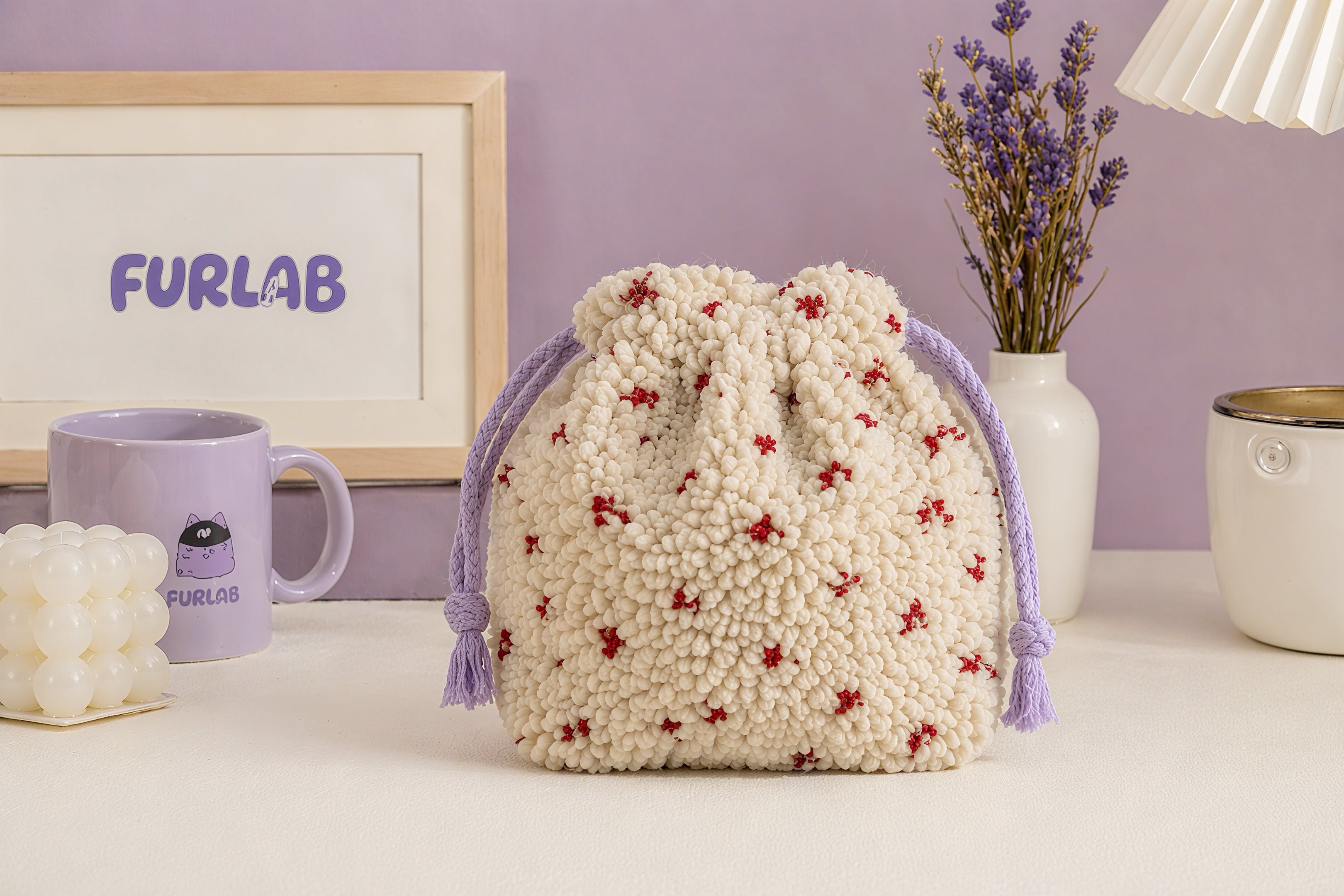 Cream Dot Pouch